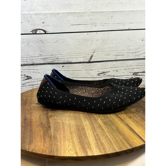 Women's Rothy's Black White Polka Dot The Point Flats Size 10.5 - Picture 5 of 13